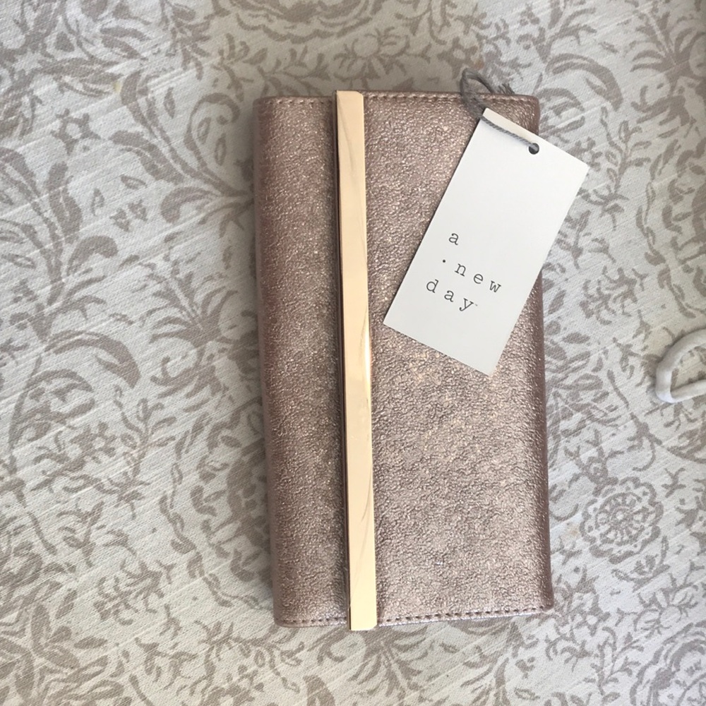 Rose gold clutch